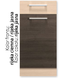 Virtuvės komplektas Modena 220 cm, tamsi Rijeka / šviesi Rijeka - fasado spalva ir apdaila