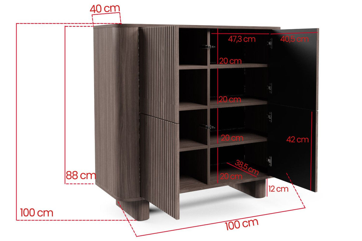 Komoda Trenza 4D - Lincoln riešutmedis, galerijos nuotrauka 3