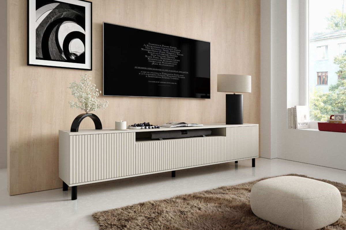 TV staliukas Agnes 200 su 12 cm metalinėmis kojelėmis - kašmyras, galerijos nuotrauka 2