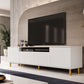 TV staliukas Agnes 200 su 12 cm metalinėmis kojelėmis - balta, galerijos nuotrauka 4