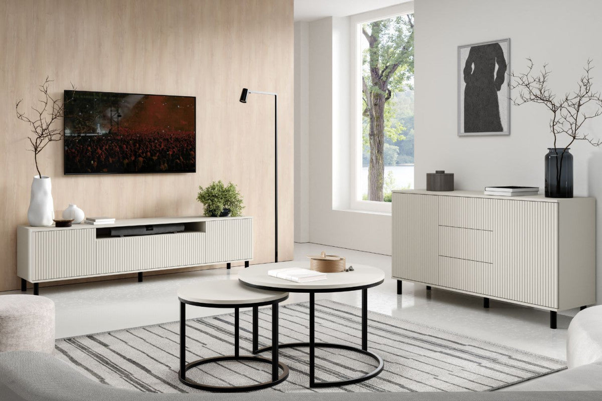 TV staliukas Agnes 200 su 12 cm metalinėmis kojelėmis - kašmyras, galerijos nuotrauka 3