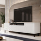 TV staliukas Agnes 200 su 12 cm metalinėmis kojelėmis - balta, galerijos nuotrauka 2