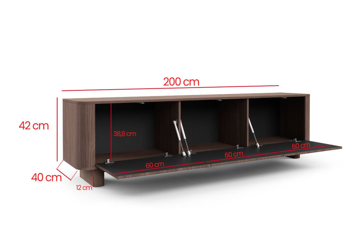 TV staliukas Trenza 200 pastatomas - Lincoln riešutmedis, nuotrauka 2