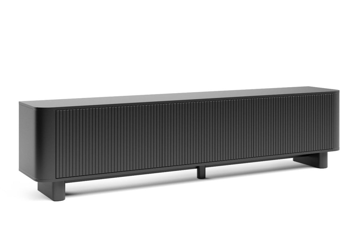 Svetainės komplektas Trenza - komoda 2D3S ir TV 220 - juodas, galerijos nuotrauka 4